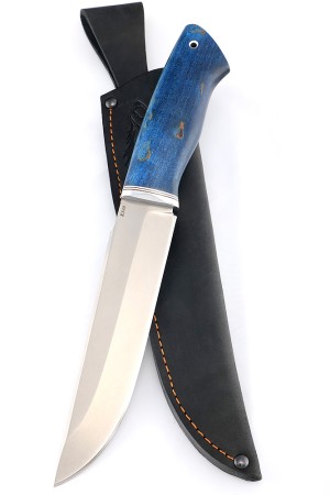 Нож Бурлак сталь К340 рукоять карельская береза синяя