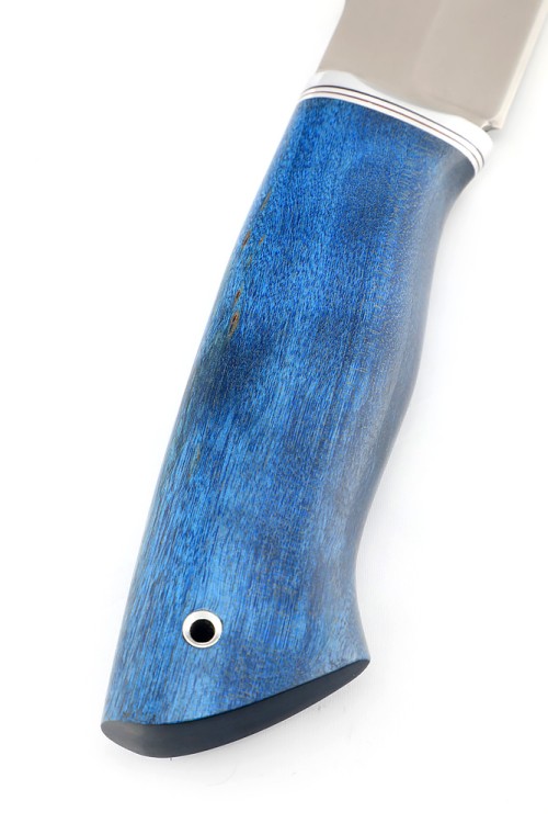 Нож Бурлак сталь К340 рукоять карельская береза синяя 