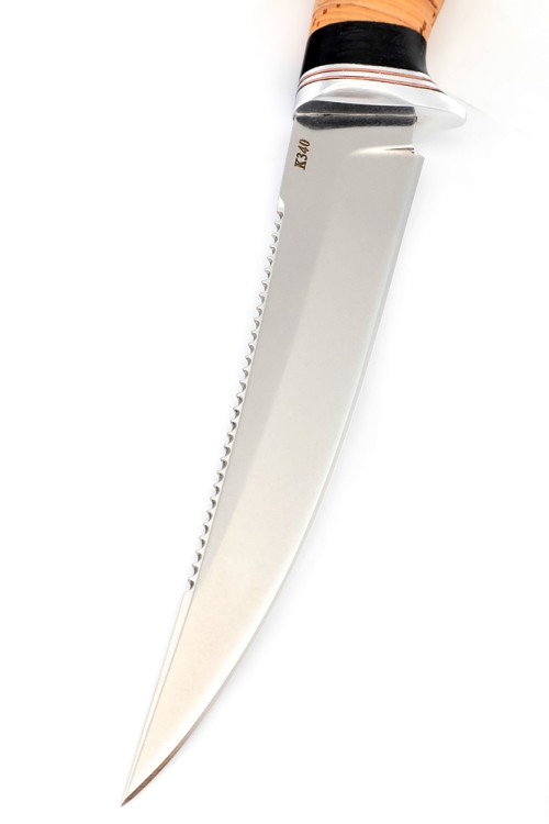 Нож Белуга сталь К340 рукоять береста 