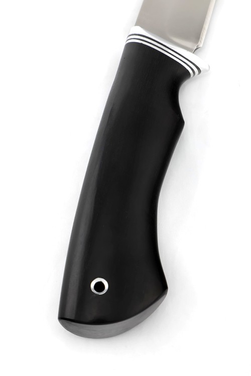 Нож Осётр сталь кованая х12мф рукоять черный граб 