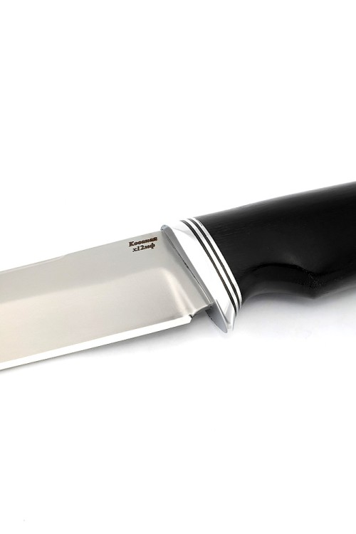 Нож Осётр сталь кованая х12мф рукоять черный граб 