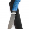 Нож Елец сталь булат рукоять вставка черный граб карельская береза синяя 