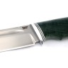 Нож Охотничий сталь кованая 95Х18 рукоять карельская береза зеленая 