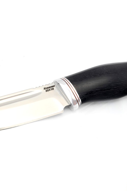 Нож Малыш сталь кованая 95х18 рукоять черный граб 