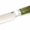 Нож Хлебный кованая сталь 95x18 рукоять зеленая карельская береза цельнометаллический 