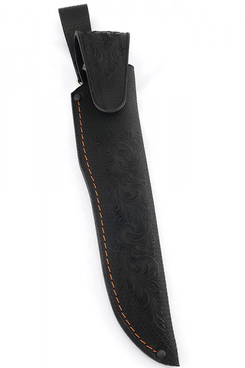 Нож Путник сталь Elmax долы рукоять вставка клык моржа кап клена красный 