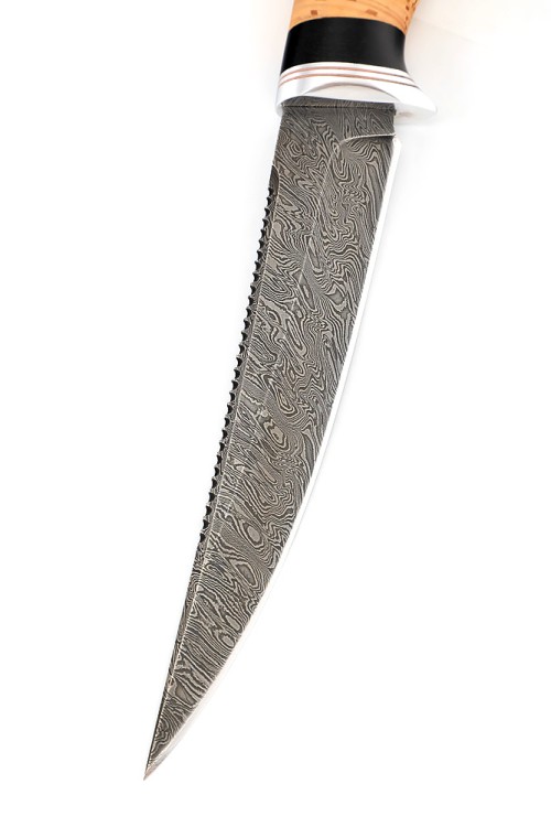 Нож Белуга сталь дамаск рукоять береста 