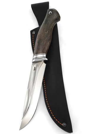 Нож Бекас сталь кованая 95Х18, фигурные долы, рукоять карельская береза коричневая