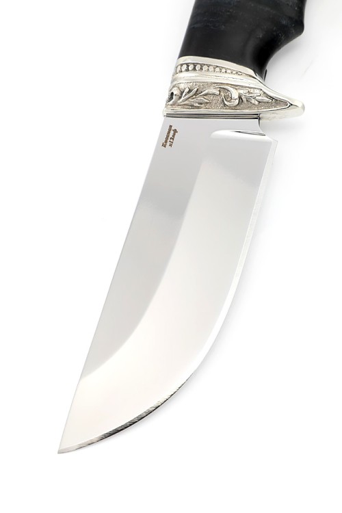 Нож Секач сталь кованая Х12МФ рукоять мельхиор наборная кожа 