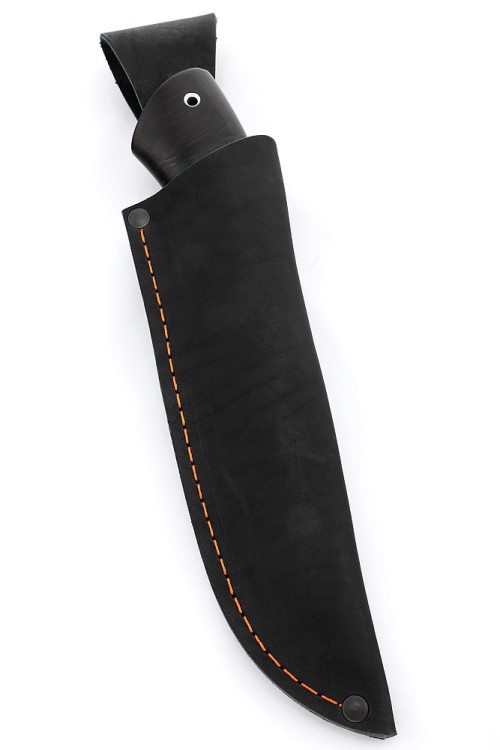 Нож Секач сталь кованая Х12МФ рукоять мельхиор наборная кожа 