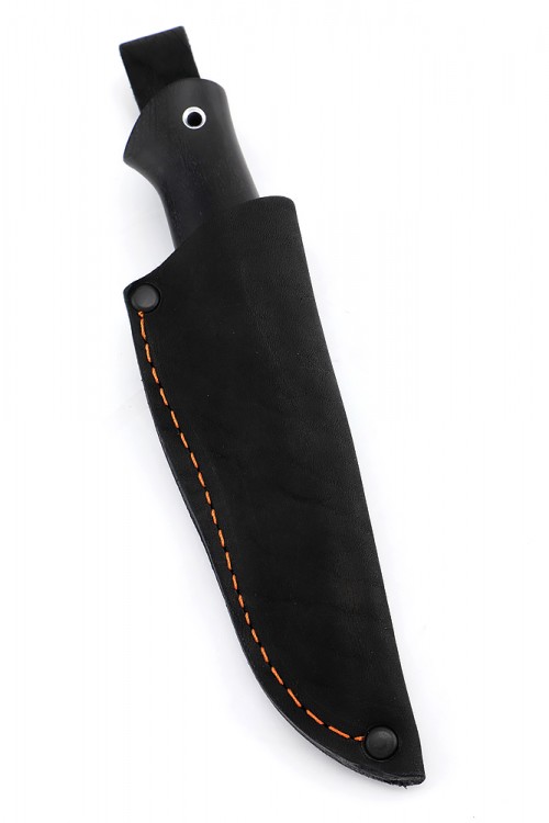 Нож Малыш сталь булат рукоять вставка акрил красный черный граб 