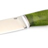 Нож Путник сталь кованая х12мф рукоять карельская береза зеленая 