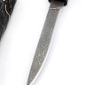 Нож Дамский №3 дамаск черный граб инкрустация резьба деревянные ножны 