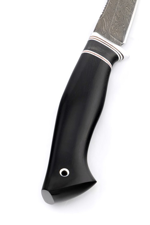 Нож Белуга сталь дамаск рукоять наборная черный граб 