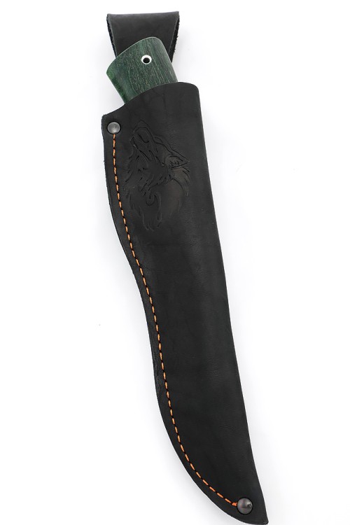 Нож Щучий кованая сталь х12мф рукоять карельская береза зеленая 