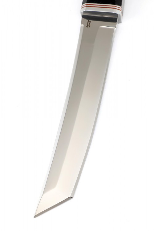 Нож Танто большой сталь кованая Х12МФ рукоять черный граб 