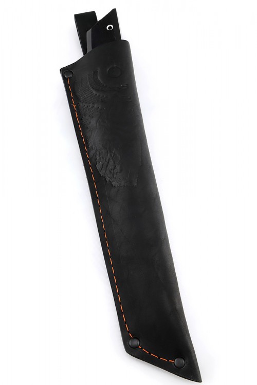 Нож Танто большой сталь кованая Х12МФ рукоять черный граб 