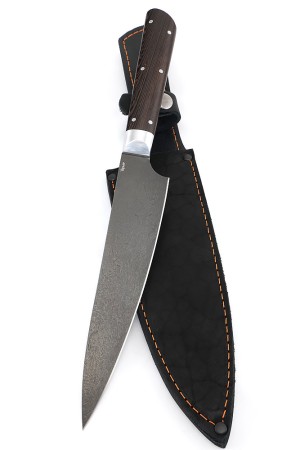 Нож Шеф-повар средний сталь булат рукоять венге цельнометаллический
