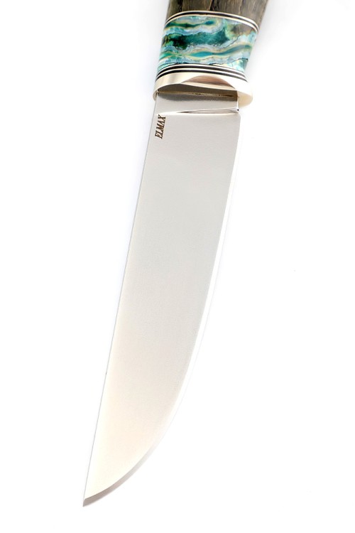 Нож Путник сталь Elmax рукоять зуб мамонта, ясень стабилизированный коричневый  Нож Путник сталь Elmax рукоять зуб мамонта, ясень стабилизированный коричневый