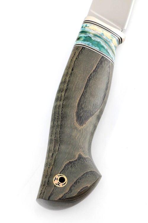 Нож Путник сталь Elmax рукоять зуб мамонта, ясень стабилизированный коричневый  Нож Путник сталь Elmax рукоять зуб мамонта, ясень стабилизированный коричневый