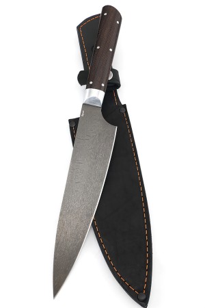 Нож Шеф-повар большой сталь булат рукоять венге цельнометаллический