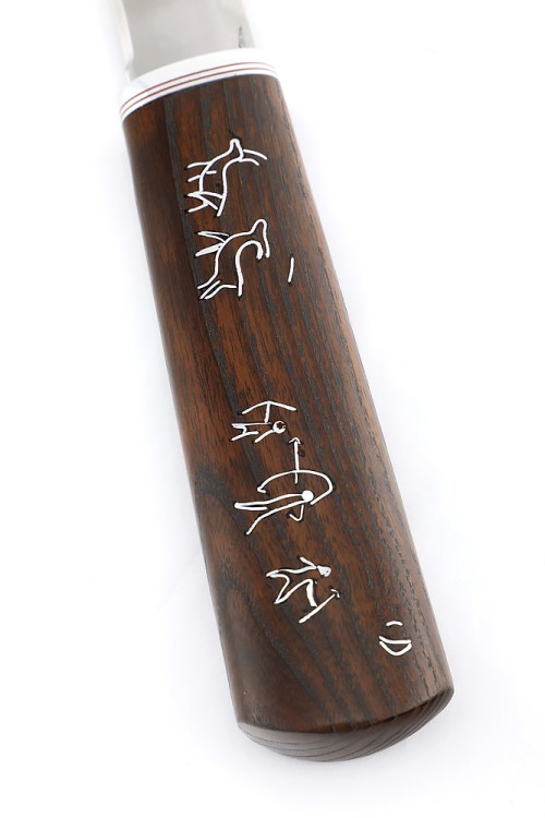 Нож Северный №2 сталь N690 кованый дол, рукоять ясень термоциклированный с инкрустацией 