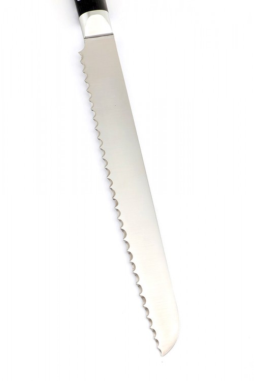 Нож Хлебный кованая сталь 95x18 рукоять черный граб цельнометаллический 