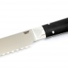 Нож Хлебный кованая сталь 95x18 рукоять черный граб цельнометаллический 