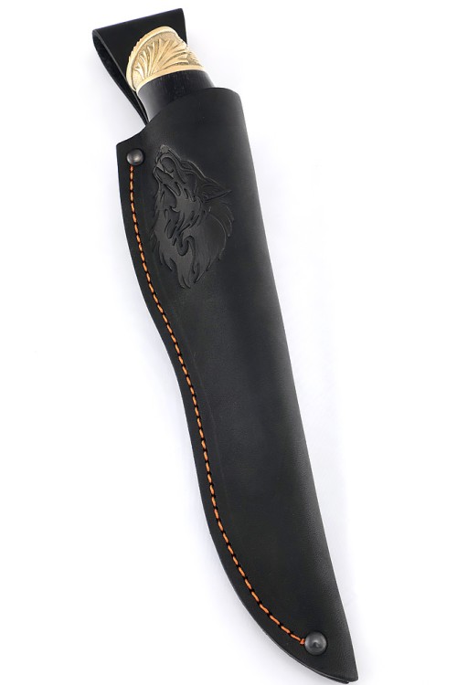 Нож Ястреб сталь К340 рукоять мельхиор черный граб 