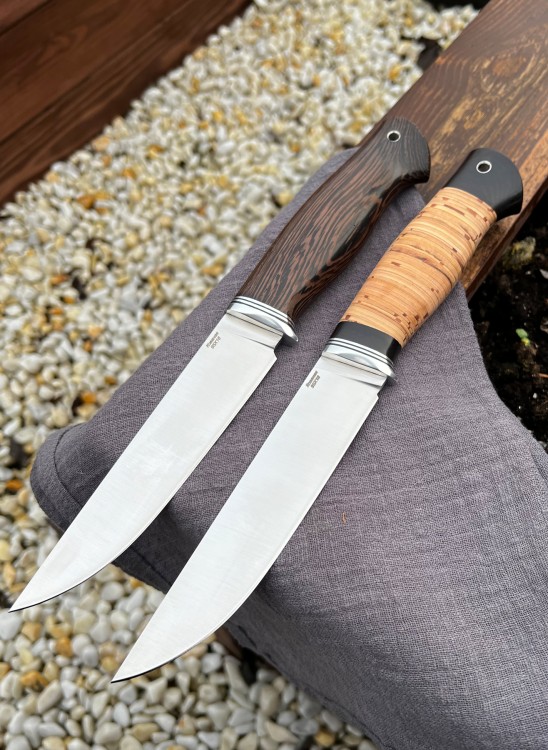 Нож Разделочный сталь кованая 95х18 рукоять береста 