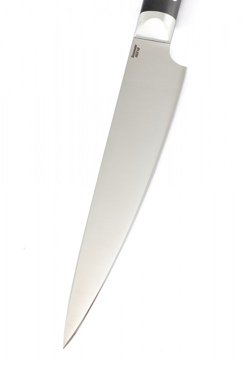 Нож Шеф-повар малый кованая сталь 95х18 черный граб цельнометаллический 