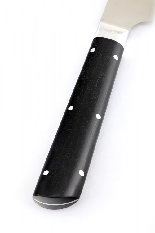 Нож Шеф-повар малый кованая сталь 95х18 черный граб цельнометаллический 