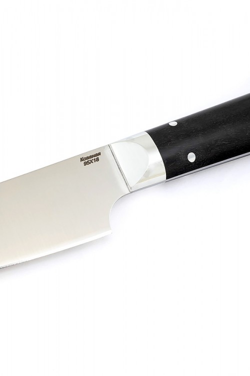 Нож Шеф-повар малый кованая сталь 95х18 черный граб цельнометаллический 