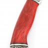 Нож Перун сталь булат рукоять мельхиор карельская береза красная 