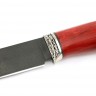 Нож Перун сталь булат рукоять мельхиор карельская береза красная 