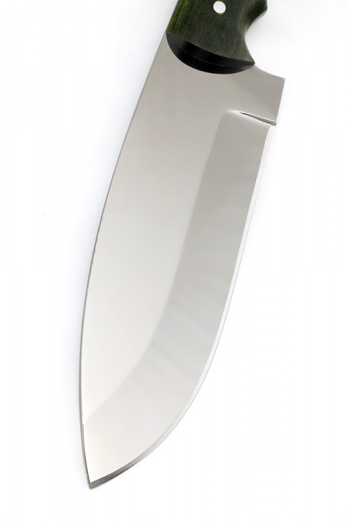 Нож Тунец сталь кованая 95Х18 цельнометаллический рукоять карельская береза зеленая 