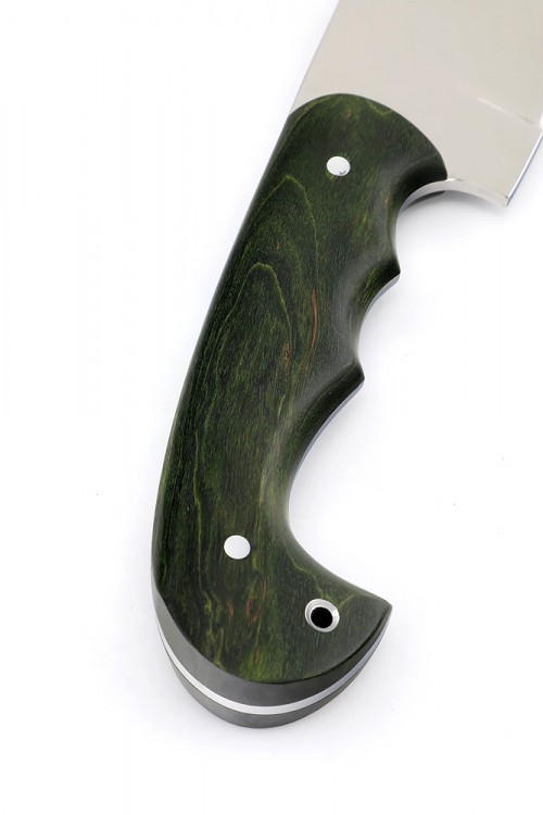 Нож Тунец сталь кованая 95Х18 цельнометаллический рукоять карельская береза зеленая 