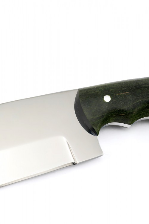 Нож Тунец сталь кованая 95Х18 цельнометаллический рукоять карельская береза зеленая 