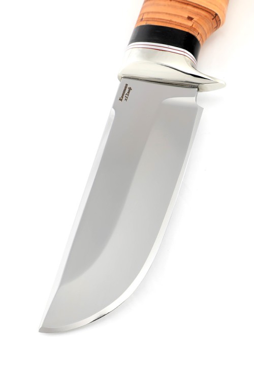 Нож Секач сталь кованая Х12МФ рукоять мельхиор береста 