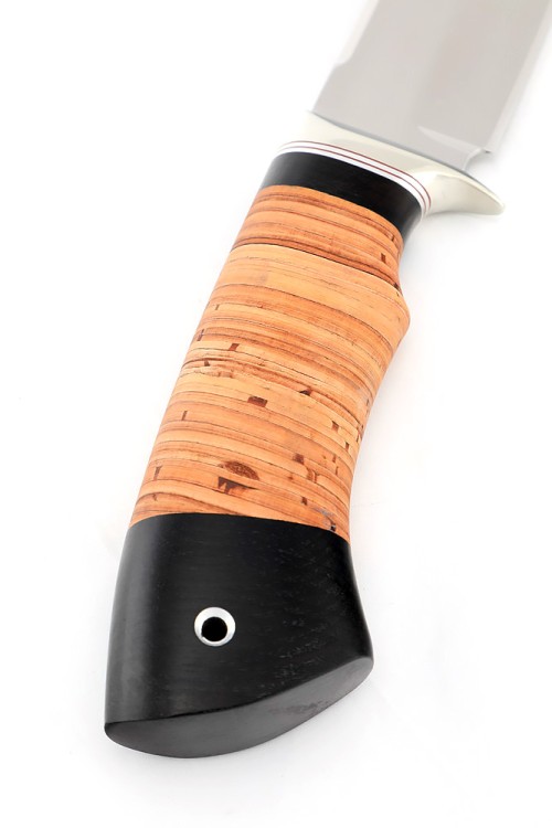 Нож Секач сталь кованая Х12МФ рукоять мельхиор береста 