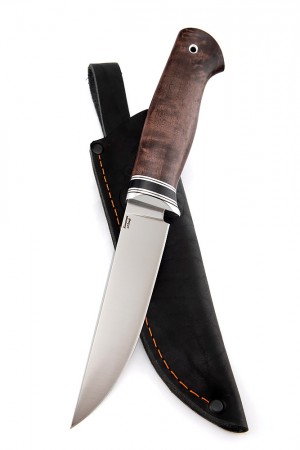 Нож Разделочный кованая сталь х12мф рукоять  стабилизированная карельская береза коричневая