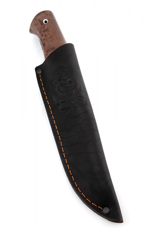 Нож Разделочный кованая сталь х12мф рукоять  стабилизированная карельская береза коричневая 