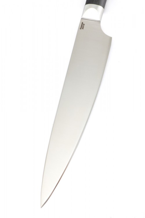 Нож Шеф-повар средний кованая сталь 95х18 рукоять черный граб цельнометаллический 