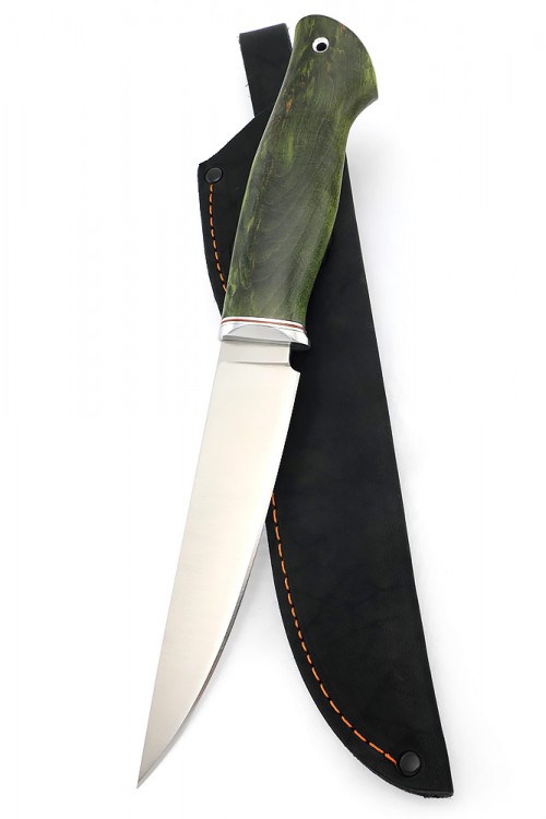 Нож Клык сталь ELMAX  рукоять карельская береза зеленая 