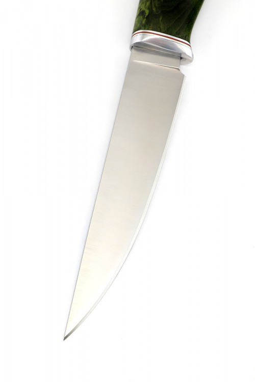 Нож Клык сталь ELMAX  рукоять карельская береза зеленая 