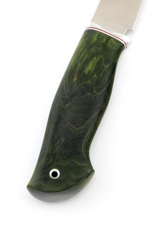 Нож Клык сталь ELMAX  рукоять карельская береза зеленая 