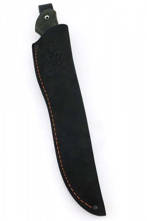 Нож Клык сталь ELMAX  рукоять карельская береза зеленая 