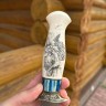 Нож Перо Elmax стабилизированный зуб мамонта элфорин (скримшоу) формованные ножны 