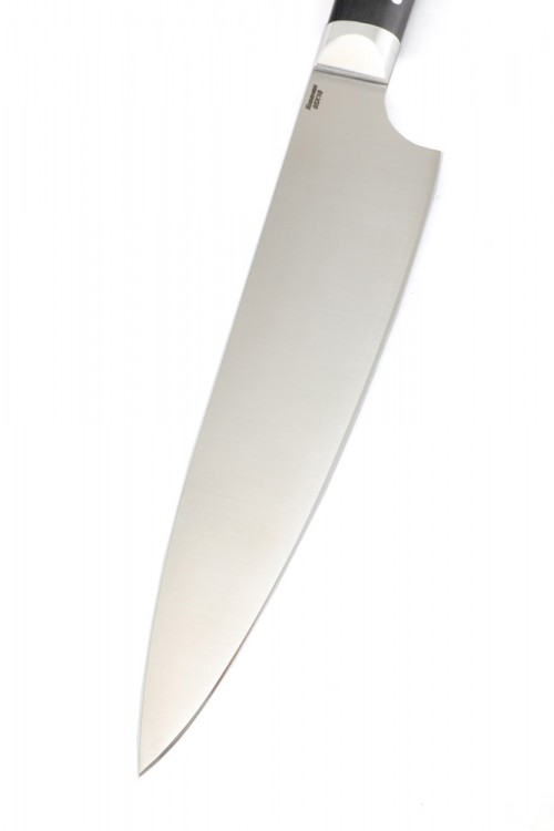 Нож Шеф-повар большой кованая сталь 95х18 рукоять черный граб цельнометаллический 