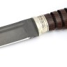 Нож Пластун (казачий пластунский нож) сталь булат, рукоять мельхиор, ясень термоциклированный 